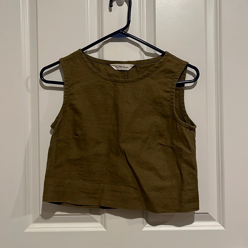Elizabeth Suzann Petra tank olive linen XS